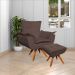 Kit 2 Poltronas Decorativas Base Giratória em Madeira Charger Suede Marrom G19 - Gran Belo