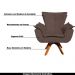 Kit 2 Poltronas Decorativas Base Giratória em Madeira Charger Suede Marrom G19 - Gran Belo
