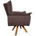 Kit 2 Poltronas Decorativas Base Giratória em Madeira Charger Suede Marrom G19 - Gran Belo