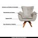 Kit 2 Poltronas Decorativas Base Giratória em Madeira Charger Suede Nude G19 - Gran Belo