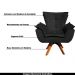 Kit 2 Poltronas Decorativas Base Giratória em Madeira Charger Suede Preto G19 - Gran Belo