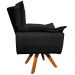 Kit 2 Poltronas Decorativas Base Giratória em Madeira Charger Suede Preto G19 - Gran Belo