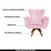 Kit 2 Poltronas Decorativas Base Giratória em Madeira Charger Suede Rosa G19 - Gran Belo