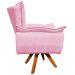 Kit 2 Poltronas Decorativas Base Giratória em Madeira Charger Suede Rosa G19 - Gran Belo