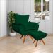 Kit 2 Poltronas Decorativas Base Giratória em Madeira Charger Suede Verde G19 - Gran Belo