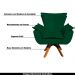 Kit 2 Poltronas Decorativas Base Giratória em Madeira Charger Suede Verde G19 - Gran Belo