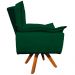 Kit 2 Poltronas Decorativas Base Giratória em Madeira Charger Suede Verde G19 - Gran Belo