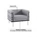 Kit 2 Poltronas Decorativas Base de Aço Preto Jeanneret-Gris Linhão Cinza G17 - Gran Belo