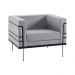 Kit 2 Poltronas Decorativas Base de Aço Preto Jeanneret-Gris Linhão Cinza G17 - Gran Belo