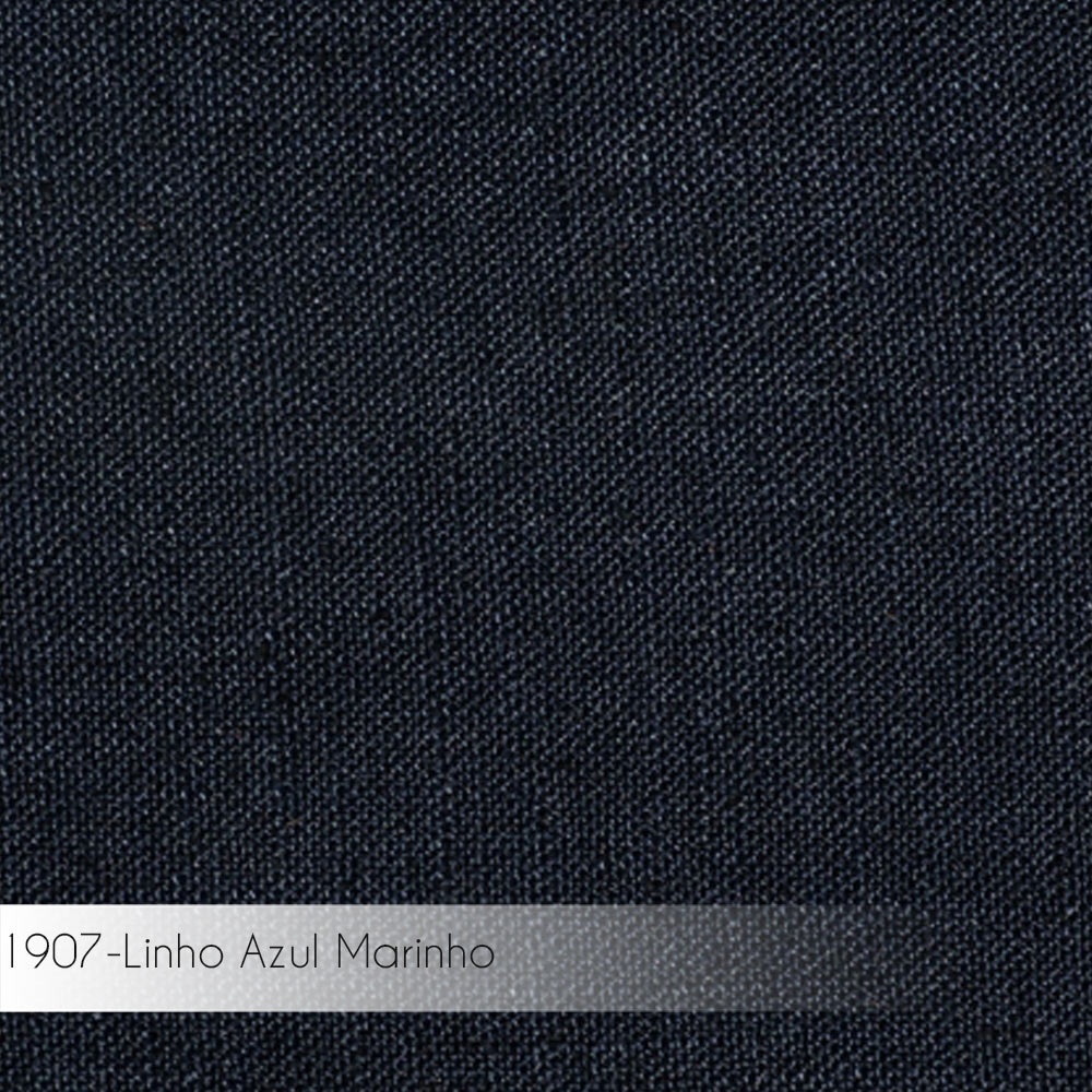 Kit 2 Poltronas Decorativas Base em Aço Preto Eslovenia Linho Azul Marinho G17 - Gran Belo