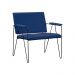 Kit 2 Poltronas Decorativas Base em Aço Preto Eslovenia Linho Azul Marinho G17 - Gran Belo