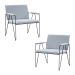 Kit 2 Poltronas Decorativas Base em Aço Preto Eslovenia Linho Cinza G17 - Gran Belo