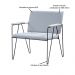 Kit 2 Poltronas Decorativas Base em Aço Preto Eslovenia Linho Cinza G17 - Gran Belo