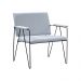 Kit 2 Poltronas Decorativas Base em Aço Preto Eslovenia Linho Cinza G17 - Gran Belo