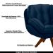Kit 2 Poltronas Decorativas Base em Madeira Giratória Giroud Veludo Azul Marinho G33 - Gran Belo