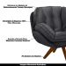 Kit 2 Poltronas Decorativas Base em Madeira Giratória Giroud Veludo Cinza Chumbo G33 - Gran Belo