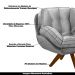 Kit 2 Poltronas Decorativas Base em Madeira Giratória Giroud Veludo Cinza G33 - Gran Belo