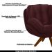 Kit 2 Poltronas Decorativas Base em Madeira Giratória Giroud Veludo Marsala G33 - Gran Belo