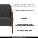 Kit 2 Poltronas Decorativas Braços em Madeira Hand Linho Chumbo G45 - Gran Belo