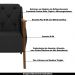 Kit 2 Poltronas Decorativas Braços em Madeira Hand PU Preto G45 - Gran Belo