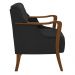 Kit 2 Poltronas Decorativas Braços em Madeira Hand PU Preto G45 - Gran Belo
