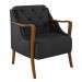 Kit 2 Poltronas Decorativas Braços em Madeira Hand PU Preto G45 - Gran Belo