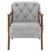 Kit 2 Poltronas Decorativas Braços em Madeira Hand Veludo Cinza G45 - Gran Belo