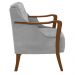 Kit 2 Poltronas Decorativas Braços em Madeira Hand Veludo Cinza G45 - Gran Belo