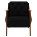 Kit 2 Poltronas Decorativas Braços em Madeira Hand Veludo Preto G45 - Gran Belo