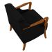 Kit 2 Poltronas Decorativas Braços em Madeira Hand Veludo Preto G45 - Gran Belo
