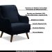 Kit 2 Poltronas Decorativas Catar com Tachas Veludo Azul Marinho G33 - Gran Belo