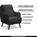 Kit 2 Poltronas Decorativas Catar com Tachas Veludo Cinza Chumbo G33 - Gran Belo