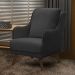 Kit 2 Poltronas Decorativas Catar com Tachas Veludo Cinza Chumbo G33 - Gran Belo