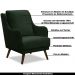 Kit 2 Poltronas Decorativas Catar com Tachas Veludo Verde G33 - Gran Belo