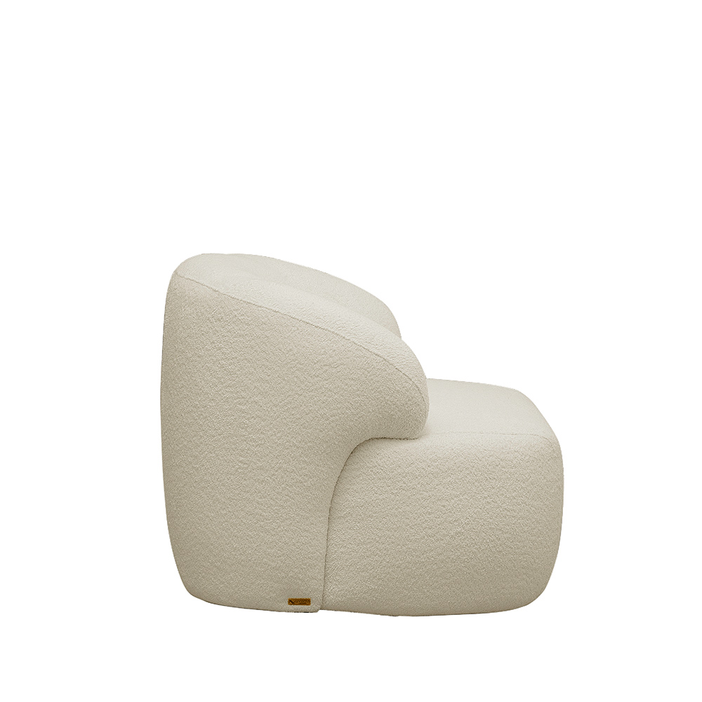 Kit 2 Poltronas Decorativas Charlote Sala de Estar Base Fixa Bouclê Bege G88 - Gran Belo