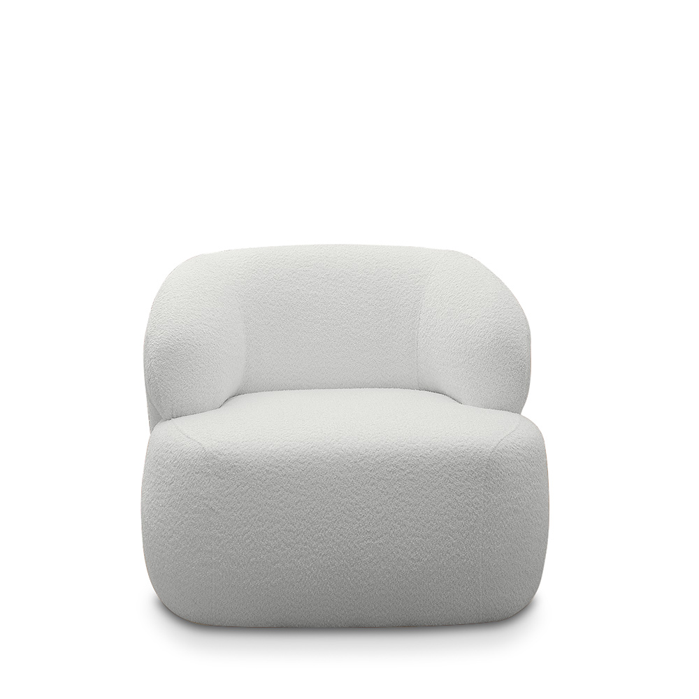 Kit 2 Poltronas Decorativas Charlote Sala de Estar Base Fixa Bouclê Cinza G88 - Gran Belo