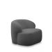 Kit 2 Poltronas Decorativas Charlote Sala de Estar Base Fixa Bouclê Grafite G88 - Gran Belo