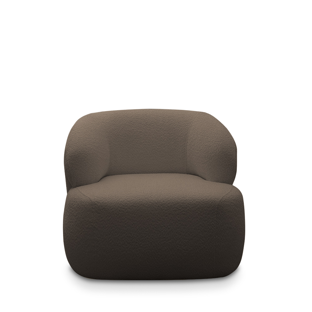 Kit 2 Poltronas Decorativas Charlote Sala de Estar Base Fixa Bouclê Marrom G88 - Gran Belo