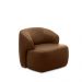 Kit 2 Poltronas Decorativas Charlote Sala de Estar Base Fixa Couro Marrom Claro Manchado G88 - Gran Belo