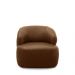 Kit 2 Poltronas Decorativas Charlote Sala de Estar Base Fixa Couro Marrom Claro Manchado G88 - Gran Belo