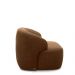 Kit 2 Poltronas Decorativas Charlote Sala de Estar Base Fixa Couro Marrom Claro Manchado G88 - Gran Belo