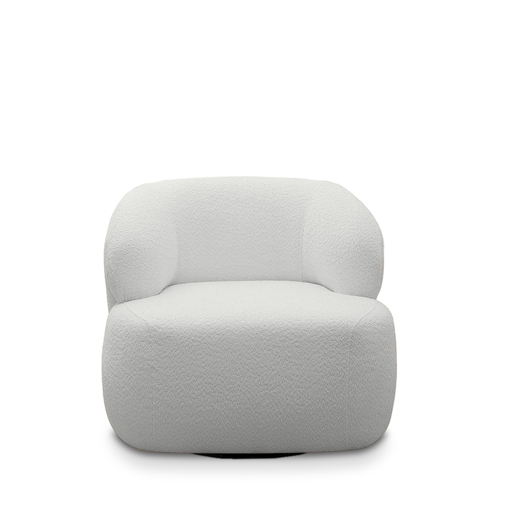Kit 2 Poltronas Decorativas Charlote Sala de Estar Base Giratória em Aço Bouclê Cinza G88 - Gran Belo