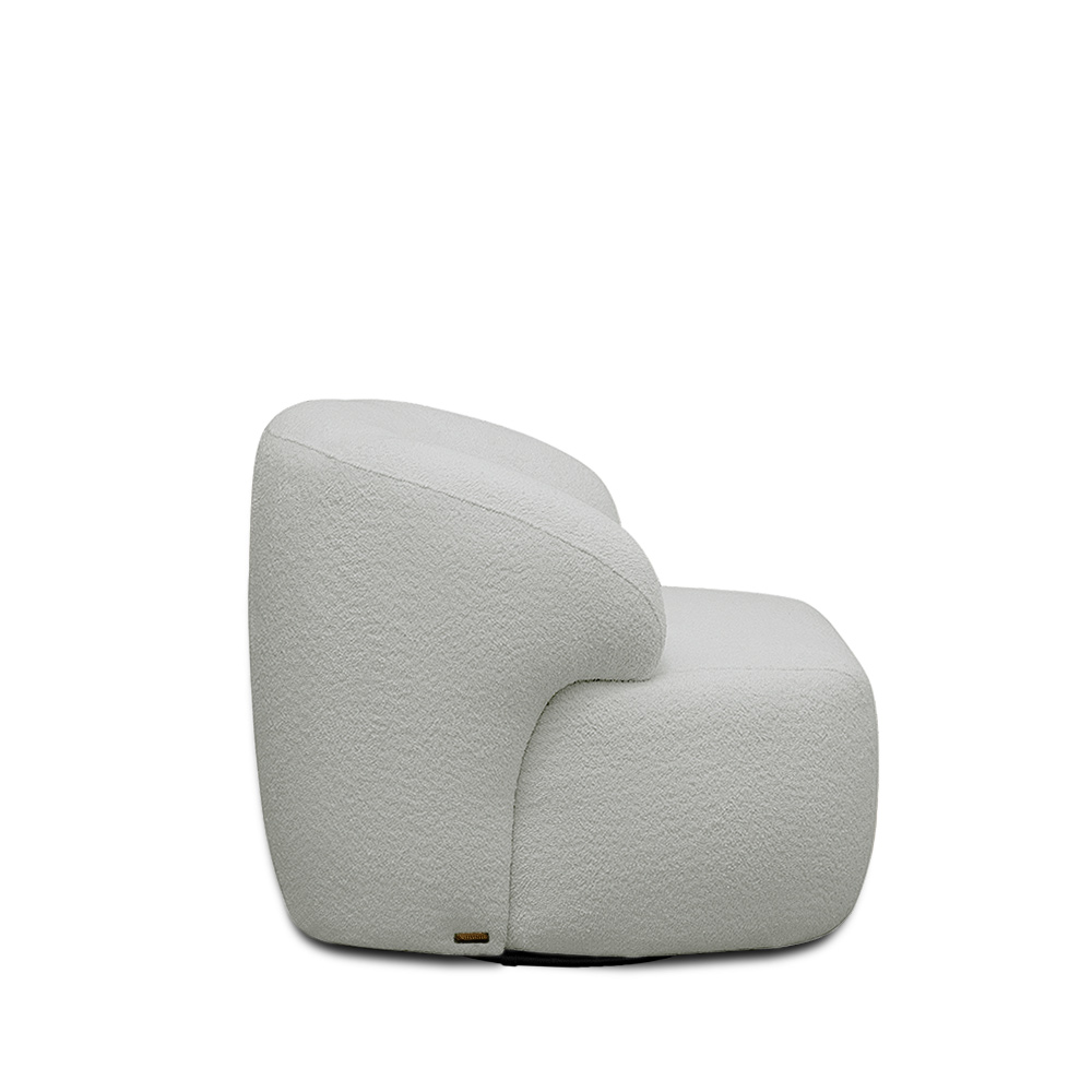 Kit 2 Poltronas Decorativas Charlote Sala de Estar Base Giratória em Aço Bouclê Cinza G88 - Gran Belo