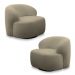 Kit 2 Poltronas Decorativas Charlote Sala de Estar Base Giratória em Aço Bouclê Nude G88 - Gran Belo