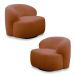 Kit 2 Poltronas Decorativas Charlote Sala de Estar Base Giratória em Aço Bouclê Terracota G88 - Gran Belo