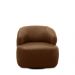 Kit 2 Poltronas Decorativas Charlote Sala de Estar Base Giratória em Aço Couro Marrom Claro Manchado G88 - Gran Belo