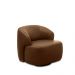 Kit 2 Poltronas Decorativas Charlote Sala de Estar Base Giratória em Aço Couro Marrom Claro Manchado G88 - Gran Belo