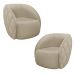 Kit 2 Poltronas Decorativas Clarke Linho Bege G45 - Gran Belo