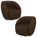 Kit 2 Poltronas Decorativas Clarke PU Marrom G45 - Gran Belo