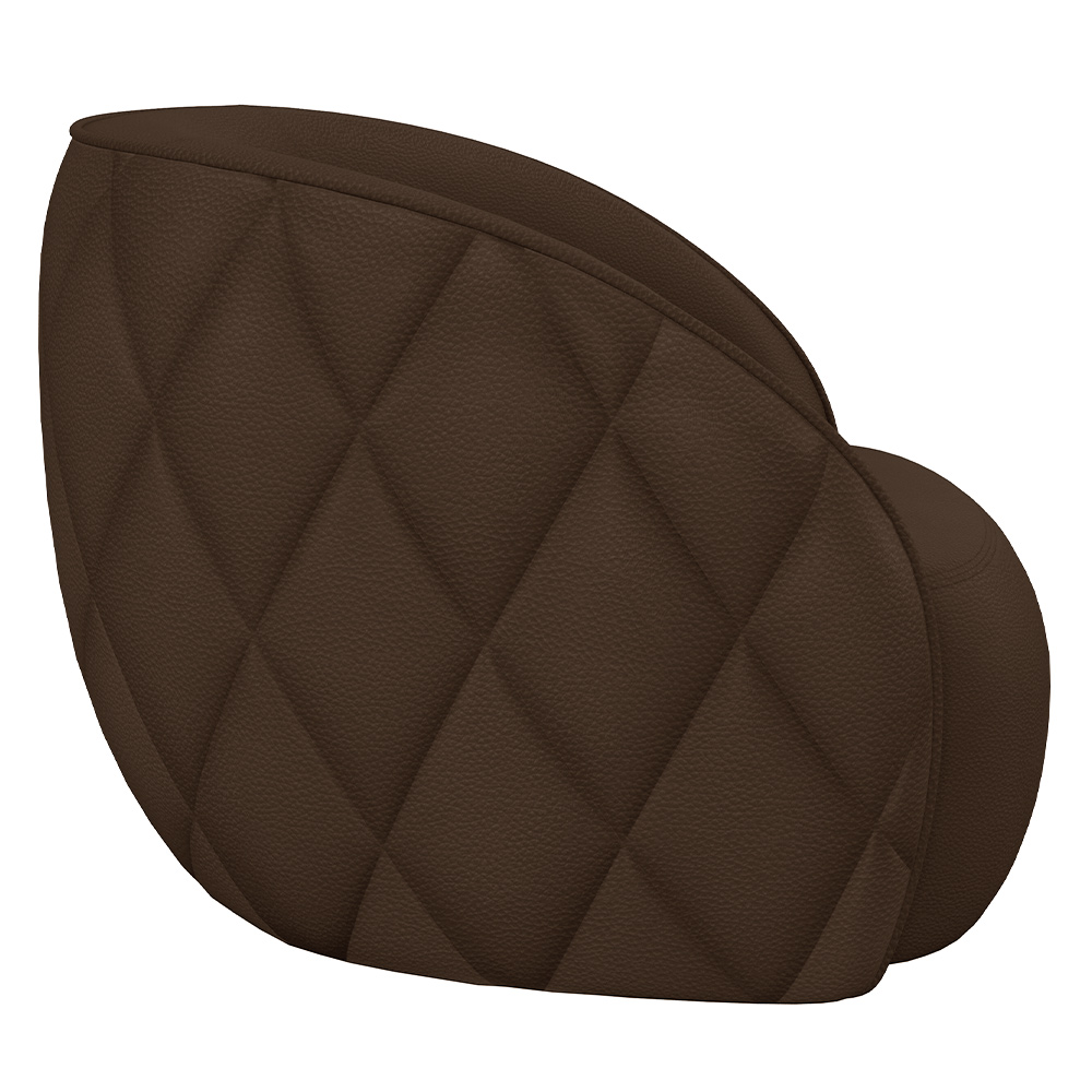Kit 2 Poltronas Decorativas Clarke PU Marrom G45 - Gran Belo